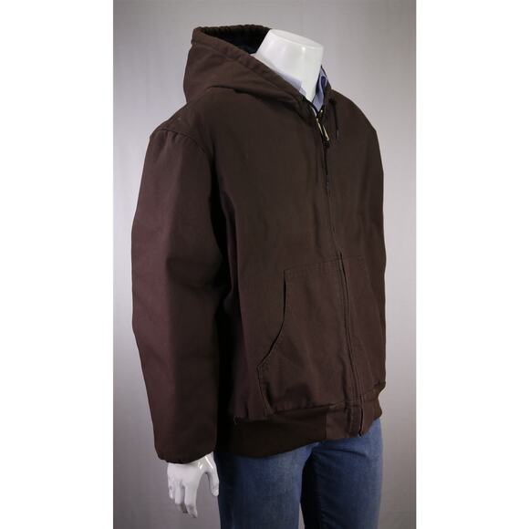 Carhartt Mens J280 DK8 Brown Washed Duck Active Quilt Lined Hooded Jacket 2XL - Picture 6 of 9